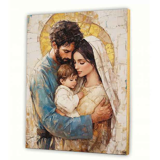 Obraz do obývacího pokoje Svatá rodina na plátně 24x30 cm náboženský dárek #909