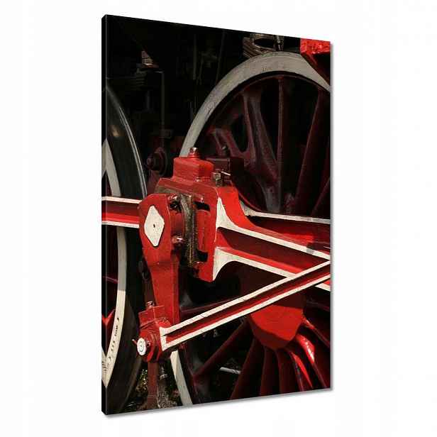 Obrazy 60x90 Červená kola lokomotivy