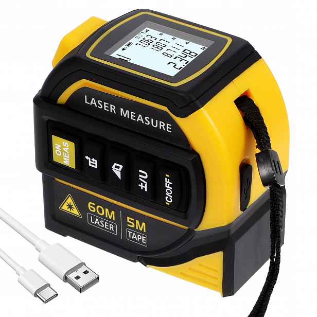 Přenosný Elektronický Laserový Měřič A Měřicí Páska