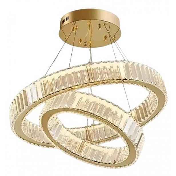 Stropní Led lampa Crystal Rings 2 Zlatá Dálkový Ovladač Regulace světla 3 barvy