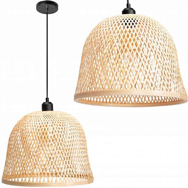Závěsná Lampa Boho Přírodní Hnědá Bambusová Toolight