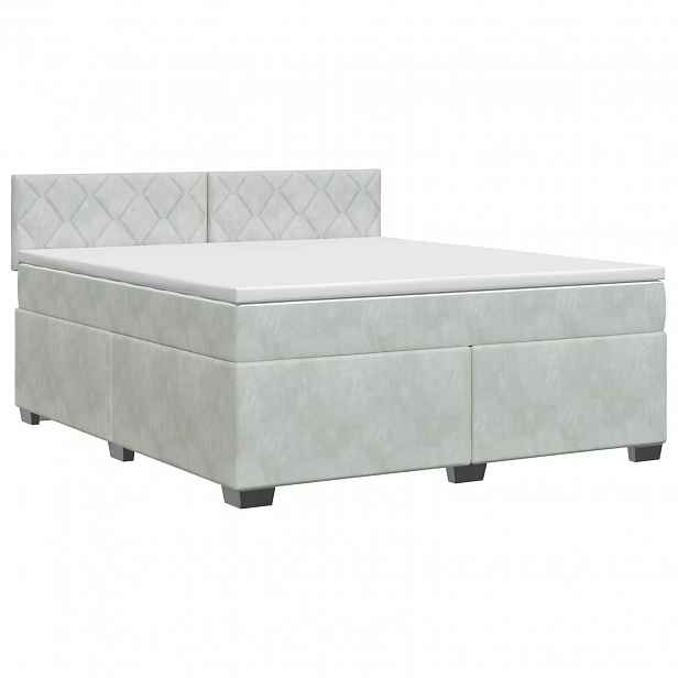 vidaXL Postel boxspring s matrací Světle šedá 160 x 200 cm Samet