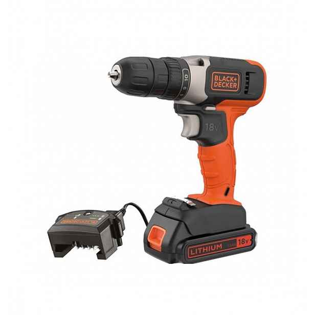 BLACK+DECKER - 18V AKU vrtačka, 1x aku 1,5 Ah, nabíječka BCD001C1-QW