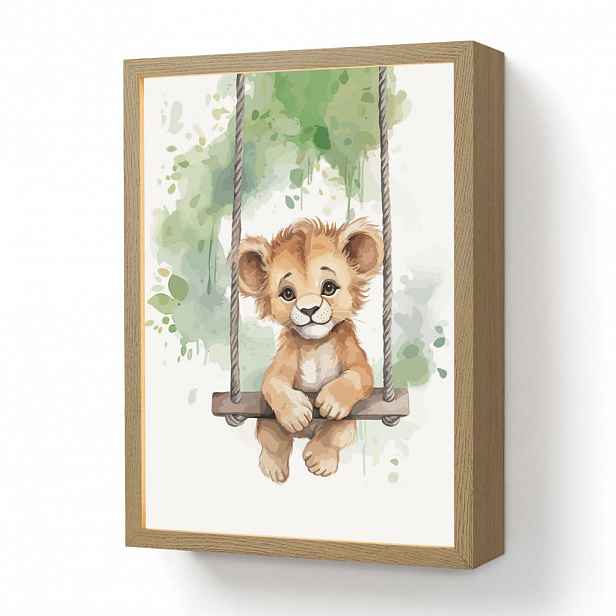 OnlyWow DOBÍJECÍ NOČNÍ LAMPIČKA Lev - Zvíře - Děti - Džungle 30x40 cm