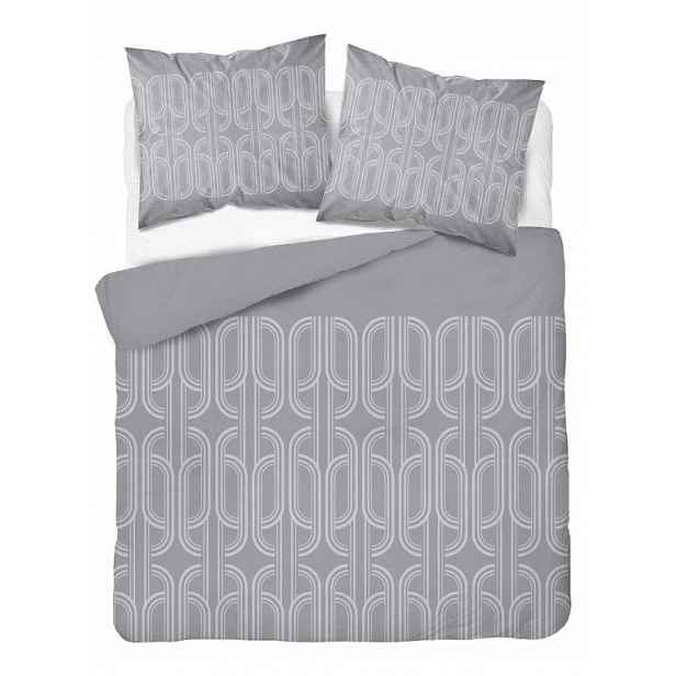 Povlečení flanelové teplé 200x220 4941a šedé s geometrickými vzory
