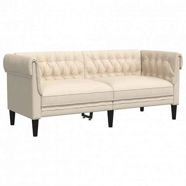 vidaXL Chesterfield pohovka 2místná len