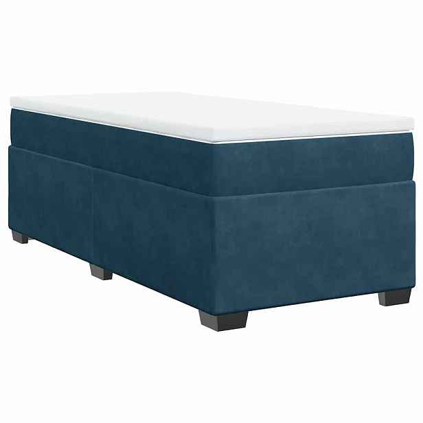 vidaXL Box spring postel s matrací tmavě modrá 90x190 cm samet