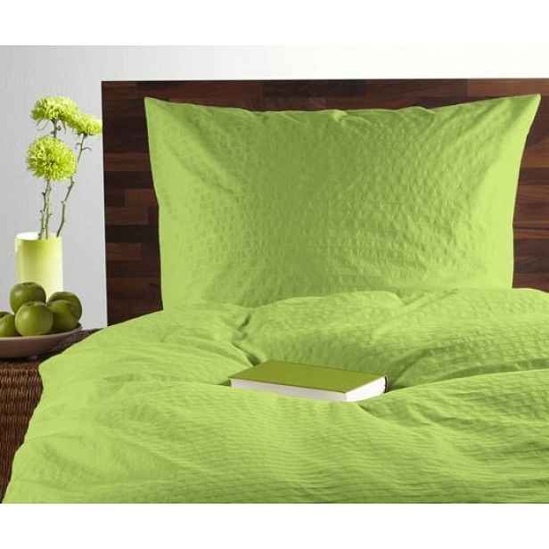 Krepové povlečení 200x220 seledinová jednobarevná 100% bavlna knoflíky