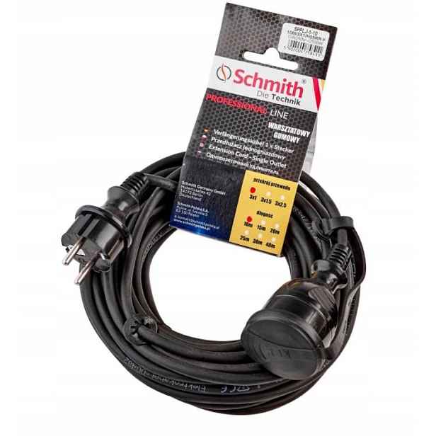 Schmith Prodlužovací Kabel 3X1,5 MM, 10 M, Černý SPPLJ-2-10