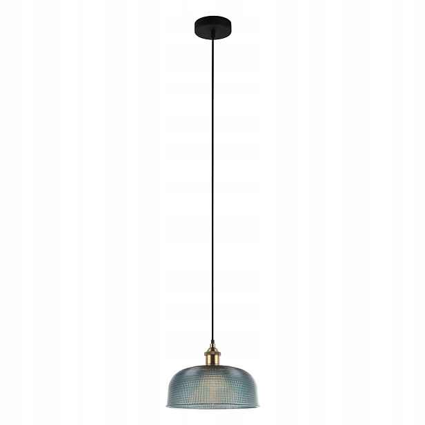 Závěsná lampa Italux Davide, mosaz, modrá, E27, 27 cm, IP20