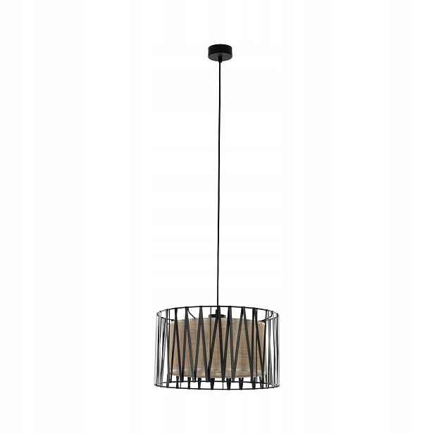 Závěsné svítidlo Harmony Černá Béžová Abažur 1xE27 40cm Moderní Stropní