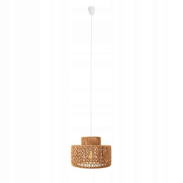 Závěsná lampa z hnědého pleteného papíru 40 cm do obývacího pokoje Maxlight
