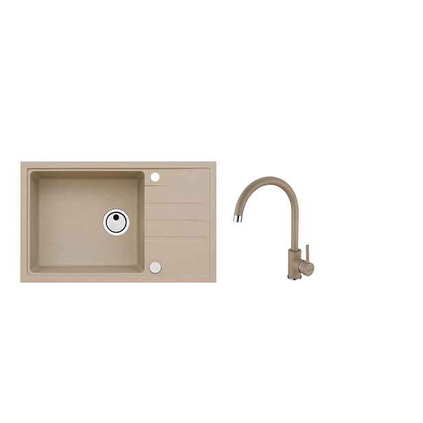 SET ALVEUS INTERMEZZO 130/55 + BATERIE ROXA 55 obdélníkový granitový dřez 595 x 475 mm v setu s baterií