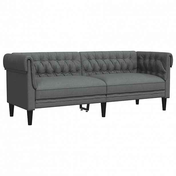 vidaXL Chesterfield pohovka 3místná tmavě šedá textil