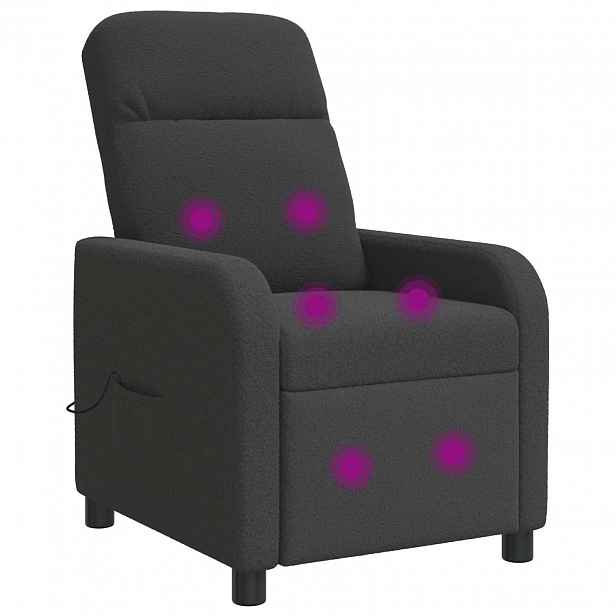 vidaXL Masážní polohovací křeslo Tmavě šedá Bouclé