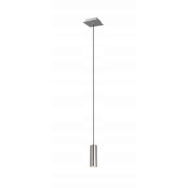 Závěsná lampa tuba Marley, stříbrný nikl Trio