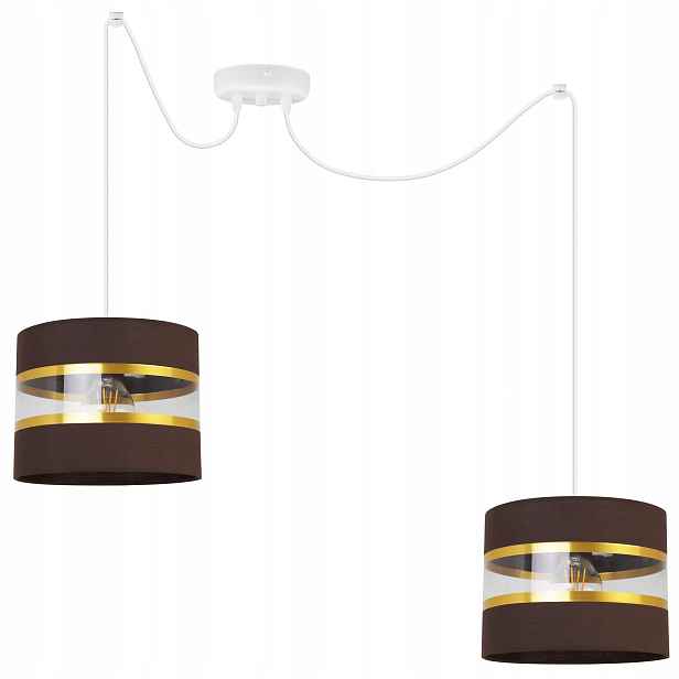 Závěsná Stropní Lampa Pavouk Lustr Glamour Stínidlo Zlaté Pruhy Nad Stolem