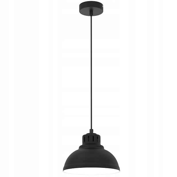 Závěsná lampa Luminex Sven Ø21 cm E27, černá matná/bílý interiér, kov