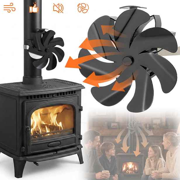 Teplovzdušný Krbový Ventilátor, Termoelektrický Ventilátor Bez Elektřiny