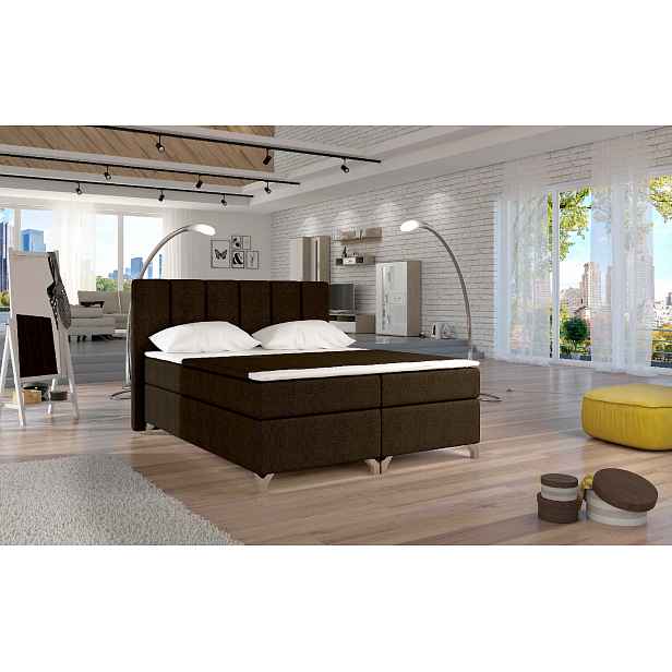 Boxspring Basilio Rozměr: 140 x 200 cm, látka: Sawana 26, Varianta: Bez LED osvětlení