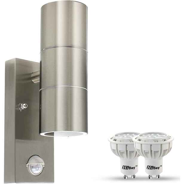 HiBay Venkovní nástěnná lampa 7 W, senzor pohybu, GU10 moderní lampa