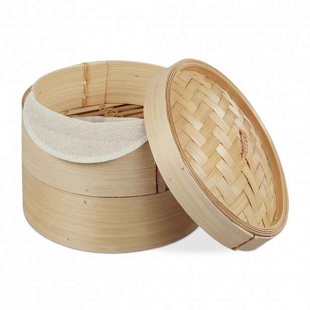 Relaxdays PAŘÁK Přírodní bambus 2 patra 20,5 cm