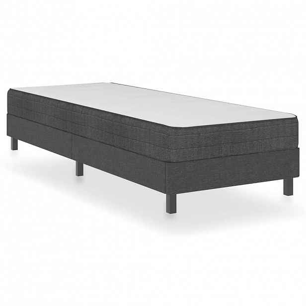 vidaXL Postel boxspring šedá textil 100 x 200 cm