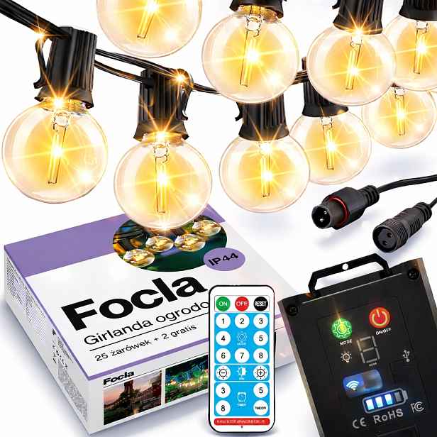 Zahradní Solární Girlanda 25LED 2 Bonus 10 m Solární Lampy Dálkový Ovladač