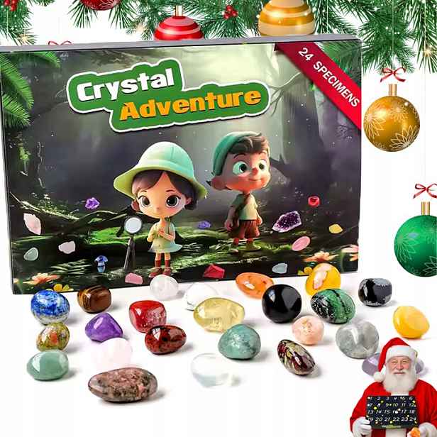 Adventní kalendář s krystaly, minerály, kameny 24 dní do svatého Mikuláše