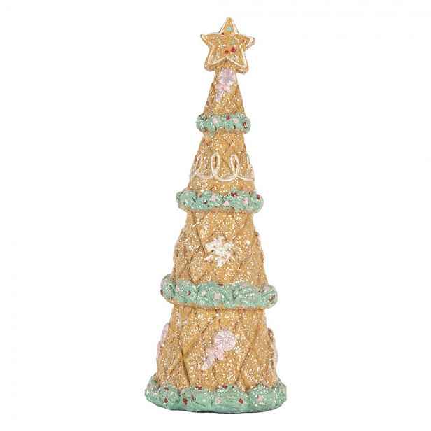 Dekorace vánoční perníkový stromek Gingerbread Tree - Ø 9*25 cm Clayre & Eef