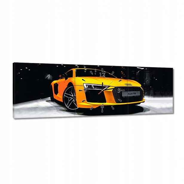 Hodiny 90x30 Žluté Audi R8