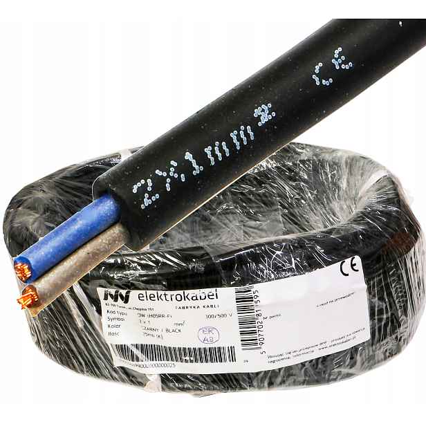 Kabel dílenský gumový Ow 2x1 Cu 25 m