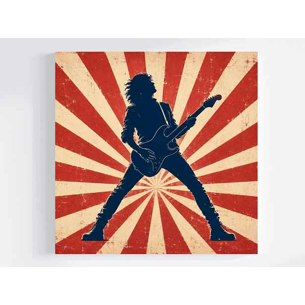 Obraz Na Plátně Canvas Hudba Rock Kytara Kytarista Vintage Retro 50x50