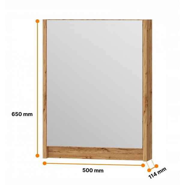Skříň, závěsná skříňka 50 cm Dub Wotan se zrcadlem, Omeble
