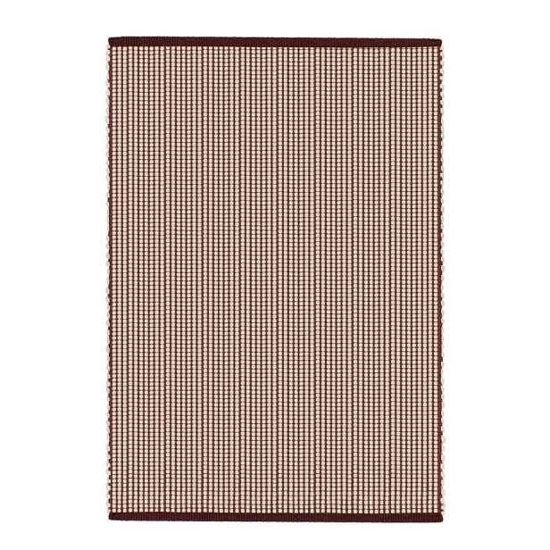 Vínový/v přírodní barvě ručně tkaný vlněný koberec 140x200 cm Talo – noo.ma