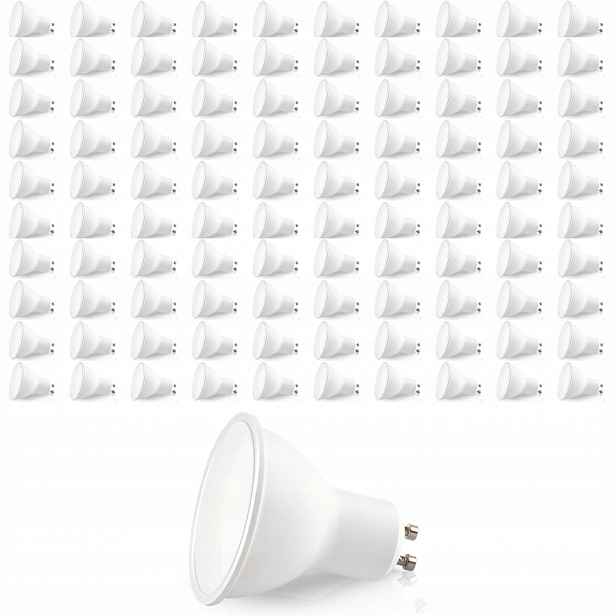 100x Led žárovka GU10 5W 3000K Teplá Barva Lls Sada 100 Ks