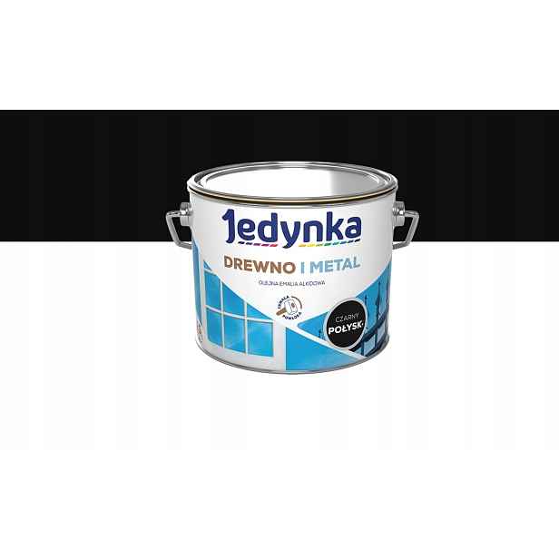 Jednička Olejová alkydová smaltovaná hmota na dřevo a kov lesk černá 2,5L