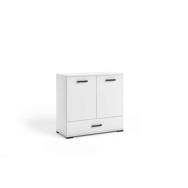 MASSENO KOMODA ALBANO, 90/83/40 cm s 1 zásuvkou a 2 dvířky, bílá