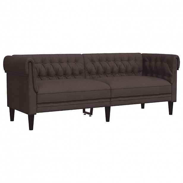 vidaXL Chesterfield pohovka 3místná tmavě hnědá textil