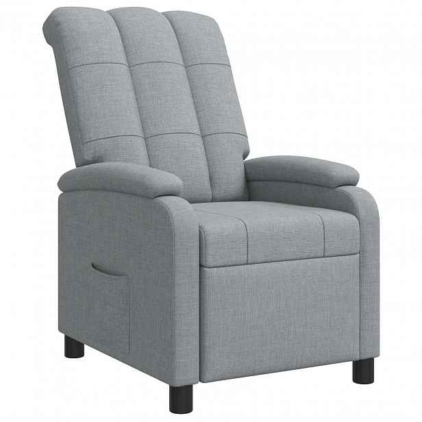 vidaXL Křeslo s funkcí ležení Světle šedá Textil