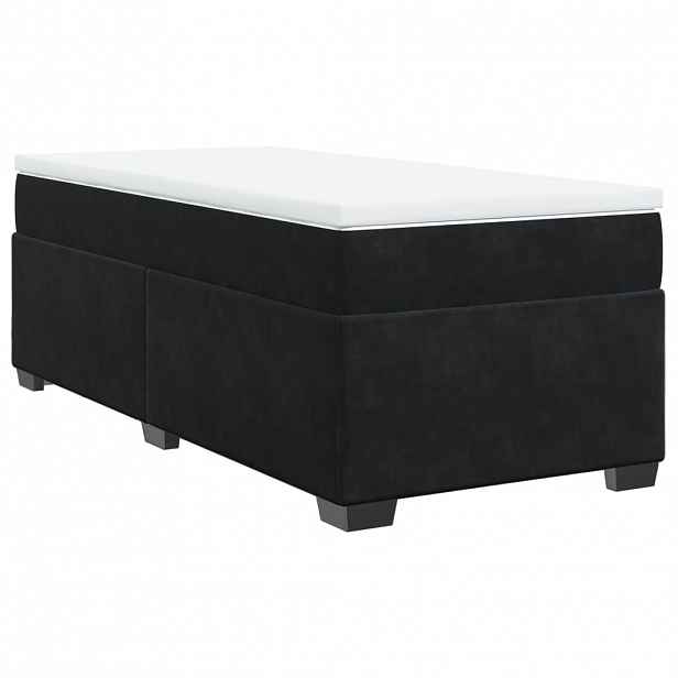vidaXL Box spring postel s matrací černá 90x200 cm samet