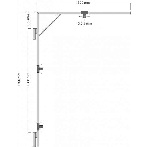 Držák motivu na sloupy VO pro dekory 90 - 130 cm (max.), 90 x 130 cm, pro 2x U20S