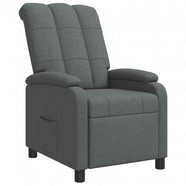 vidaXL Křeslo s funkcí ležení Tmavě šedá Textil