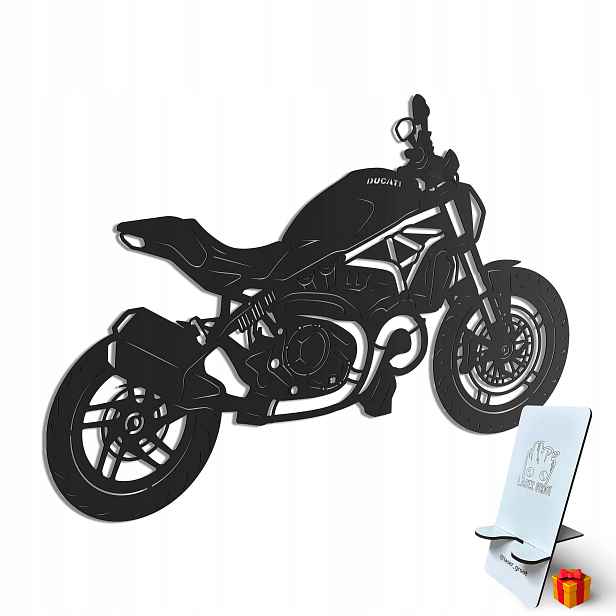 Dřevěný obraz Ducati Monster Nástěnná Dekorace Dárek XL