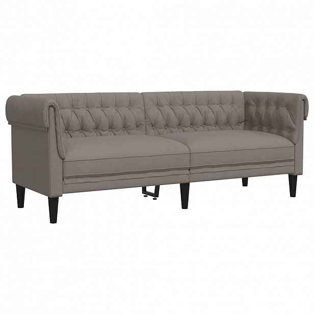 vidaXL Chesterfield pohovka 3místná taupe textil
