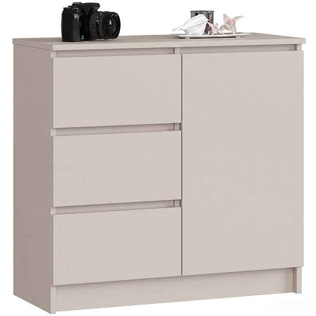 Ak furniture Komoda Jerry 1D 3SZ 80 cm kašmír