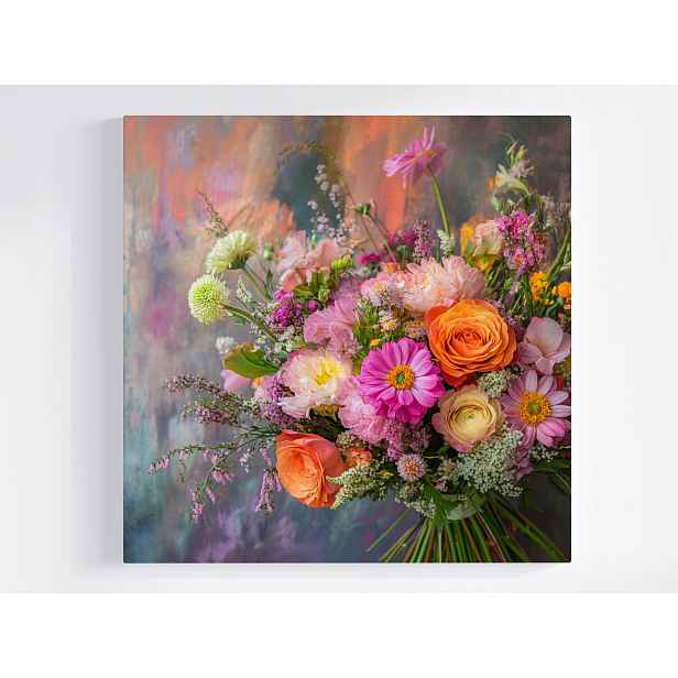 Obraz Na Plátně Canvas Dekorace Barevné Květiny Kytice Vázanka 50x50