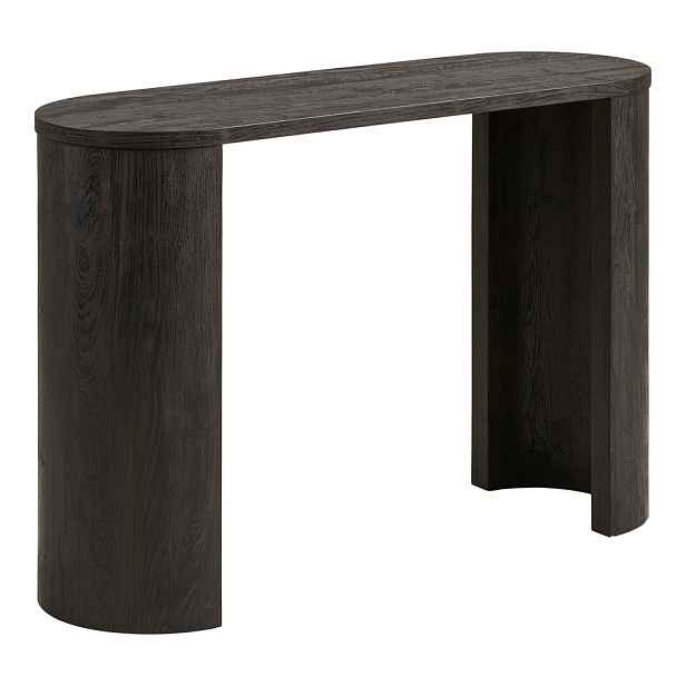 Tmavě hnědý konzolový stolek v dekoru dubu 38x114 cm Bibione – House Nordic