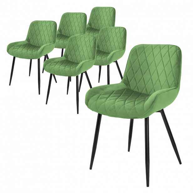 ML-DESIGN SADA 6 jídelních židlí Salbei Samet