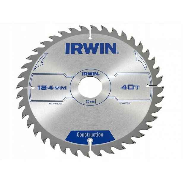 Sintrová Pila Na Dřevo 184*30MM/40T 1897198 Irwin